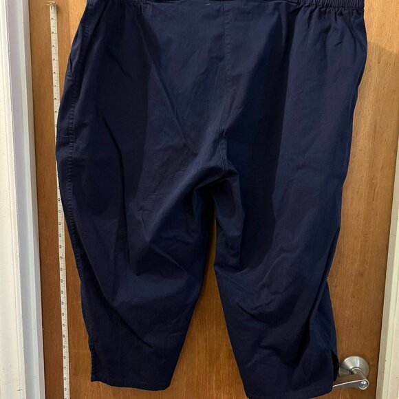 Size 3X - Cathy Daniels - Navy Pull-On Capri Pants - W42"/L20" - Picture 4 of 5